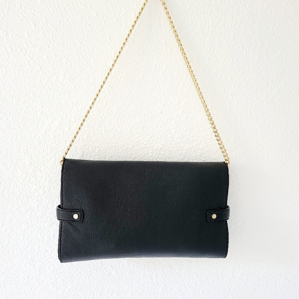 Michael Kors black leather shoulder bag with gold chain and hardware - Picture 6 of 7